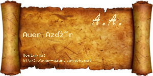 Auer Azár névjegykártya